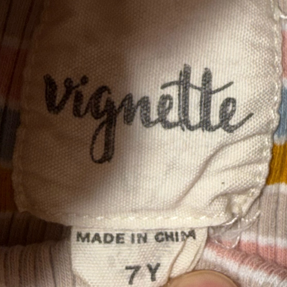 Vignette Girls Ribbed Striped Mock Neck Shawl Shoulder Warmer Size 7 - Picture 5 of 5
